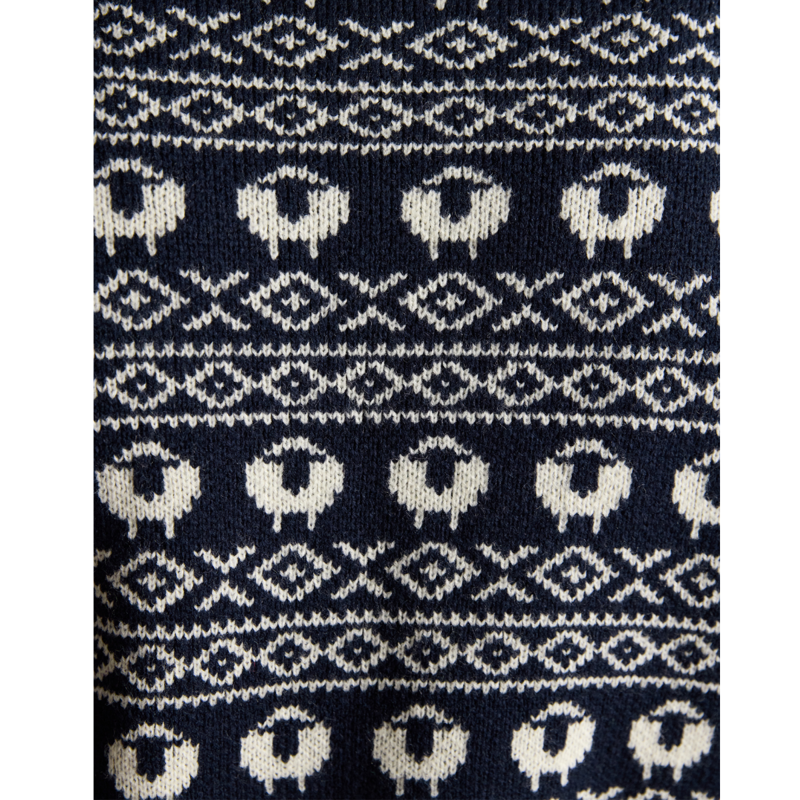 Joules Men's Baa Humbug Knit Christmas Jumper - Navy-7