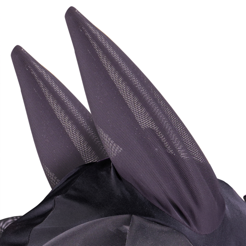Shires FlyGuard Pro Stretch Fly Mask with Ears and Nose Fringe - Jet-5