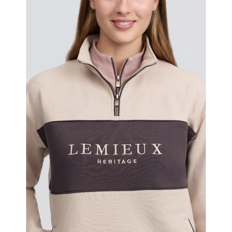 LeMieux Heritage Quarter Zip Sweat - Stone-2