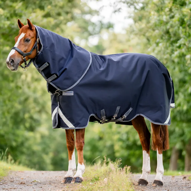 Horseware Rambo Supreme 1680D Turnout Plus Lite 0g - Navy/Thunderstorm Grey/Silver