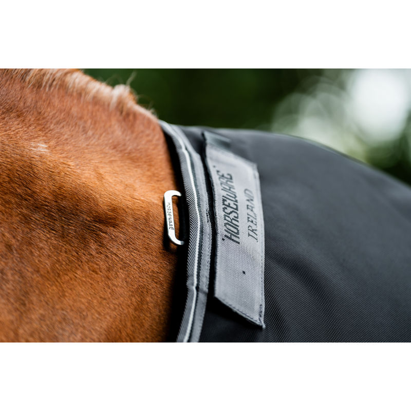 Horseware Rambo Supreme 1680D 450g Heavy Vari-Layer Turnout - Black/Thunderstorm Grey/Silver-8