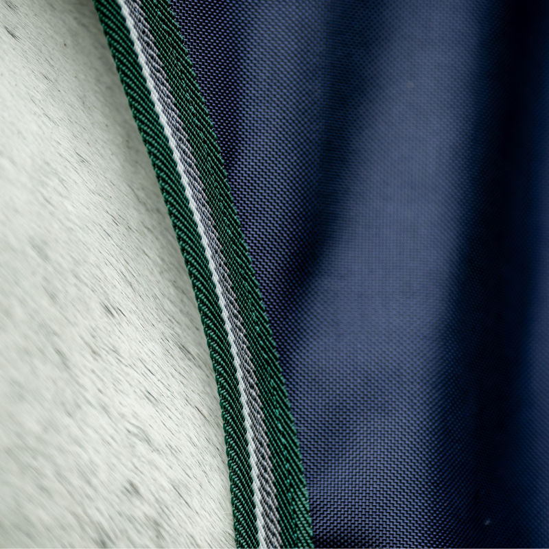 Horseware Rambo 50g Light Wug Turnout Rug - Navy/Hunter Green/Silver-5