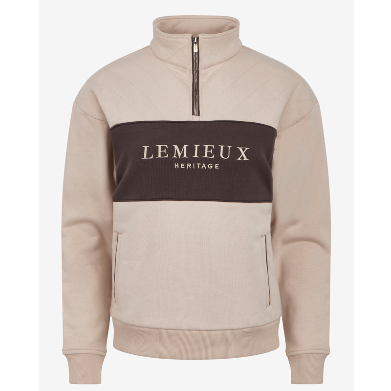 LeMieux Heritage Quarter Zip Sweat - Stone-4