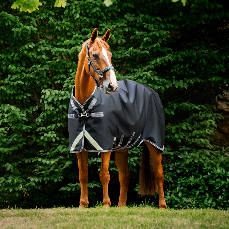 Horseware Rambo Supreme 1680D Vari-Layer 250g Turnout - Black/Thunderstorm Grey/Silver-3