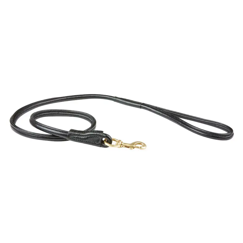 WeatherBeeta Rolled Leather Dog Lead - Black