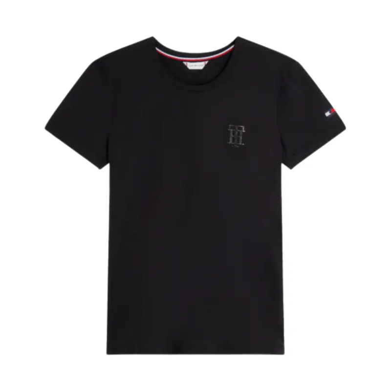 Tommy Hilfiger Performance TH Style Rhinestone T-Shirt - Black