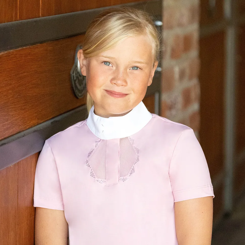 Coldstream Next Generation Child's Lanark Show Shirt - Blush Pink-2