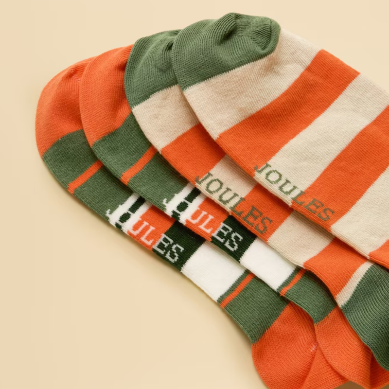 Joules Men's' Rilla Socks 2 Pack - Green Orange -2