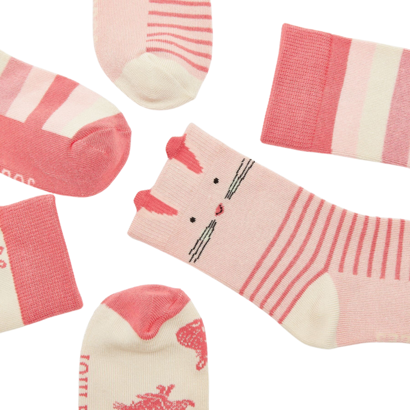 Joules Junior Neat Feet 3 Pack Socks - Bunny-2