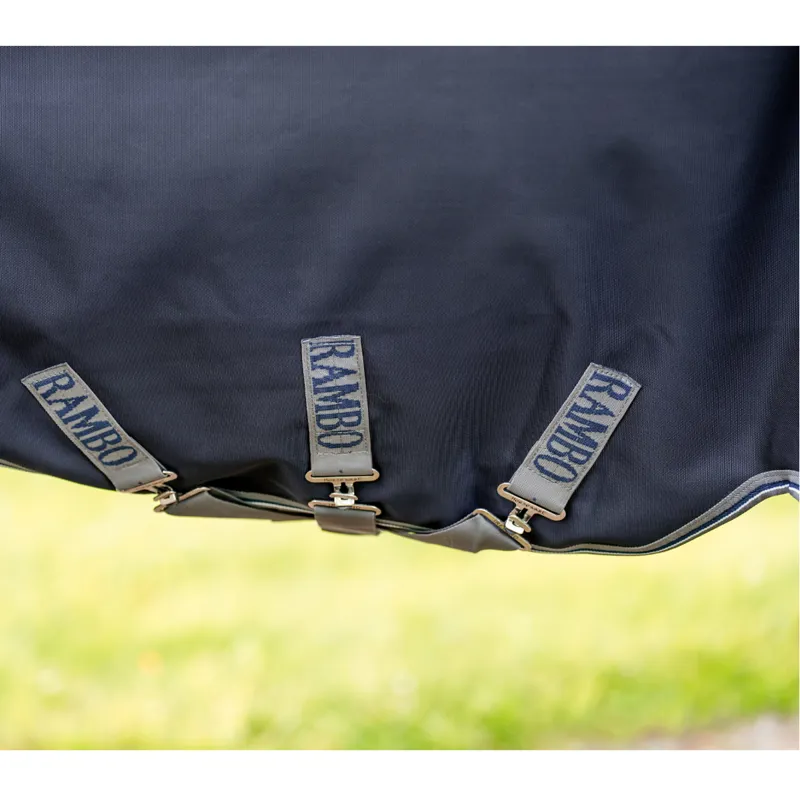 Horseware Rambo Supreme 1680D Turnout Plus Lite 0g - Navy/Thunderstorm Grey/Silver-1