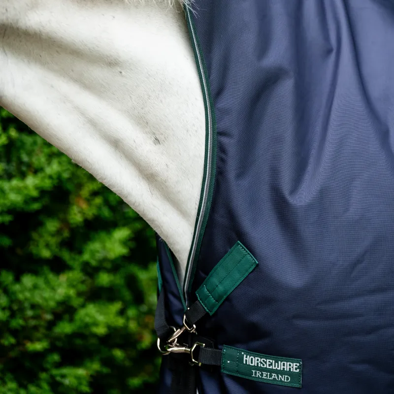 Horseware Rambo 50g Light Wug Turnout Rug - Navy/Hunter Green/Silver-2