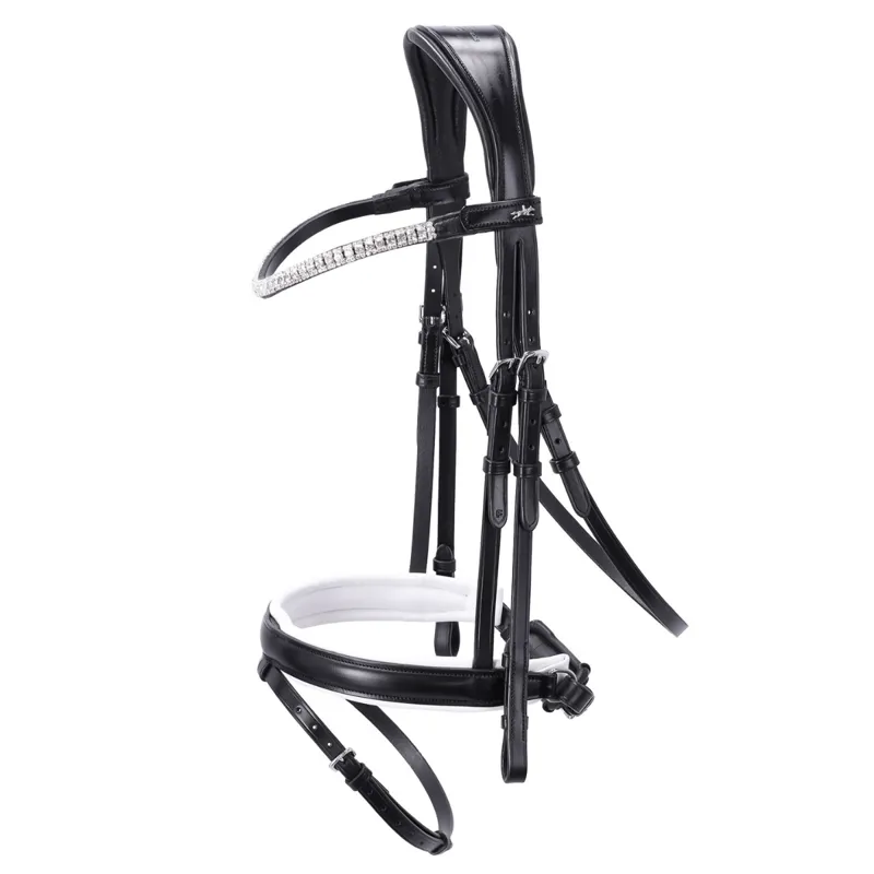 Schockemohle Malaga Bridle - Black/White/Silver
