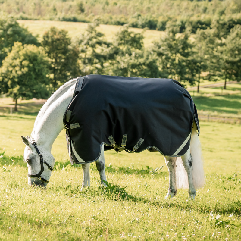 Horseware Rambo Supreme 1680D Vari-Layer 250g Turnout - Black/Thunderstorm Grey/Silver-1