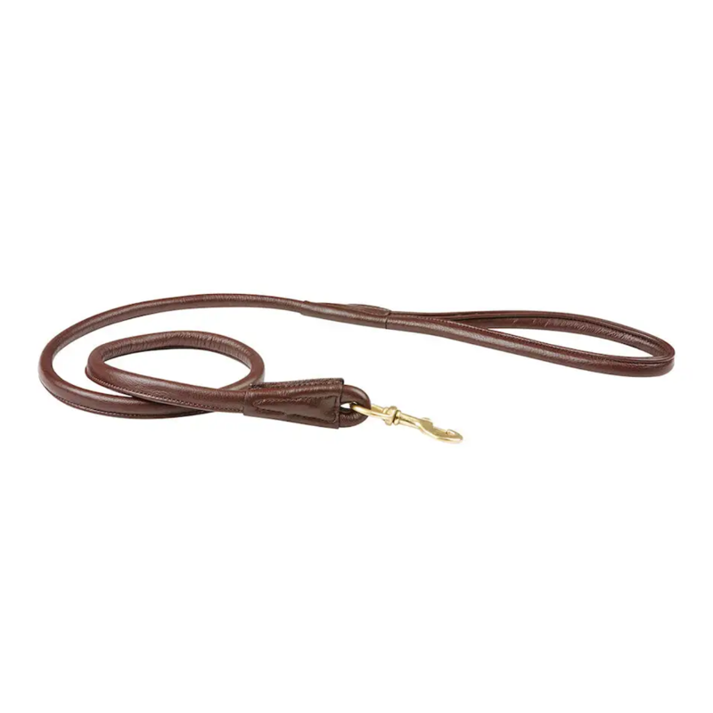 WeatherBeeta Rolled Leather Dog Lead - Brown