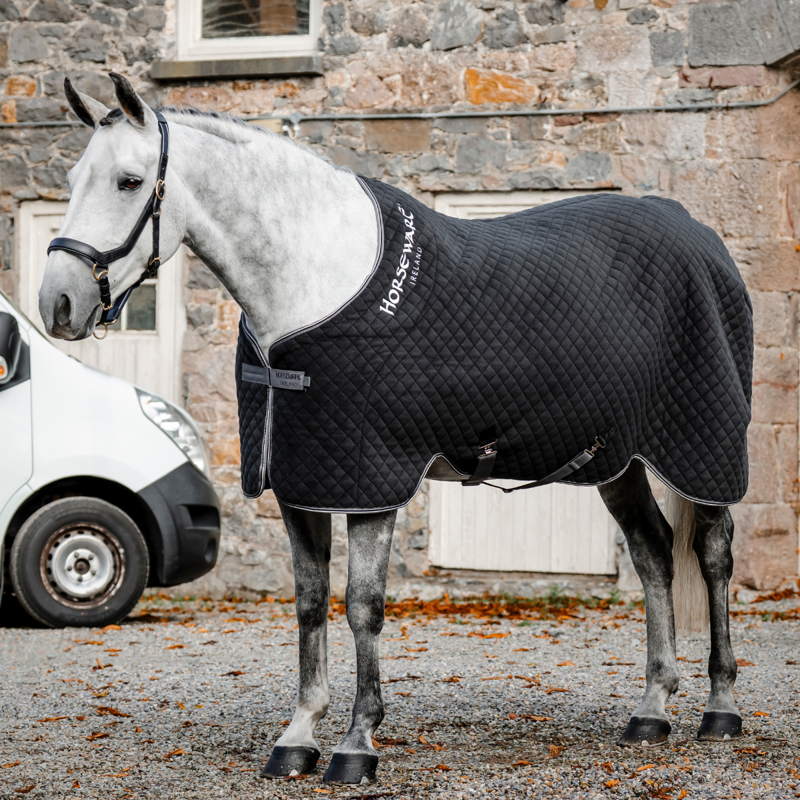 Horseware Thermal Cooler Rug - Black/Thunderstorm Grey Silver
