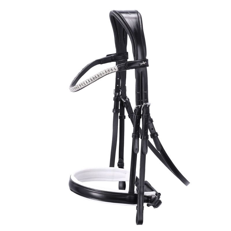 Schockemohle Malaga Bridle - Black/White/Silver-1