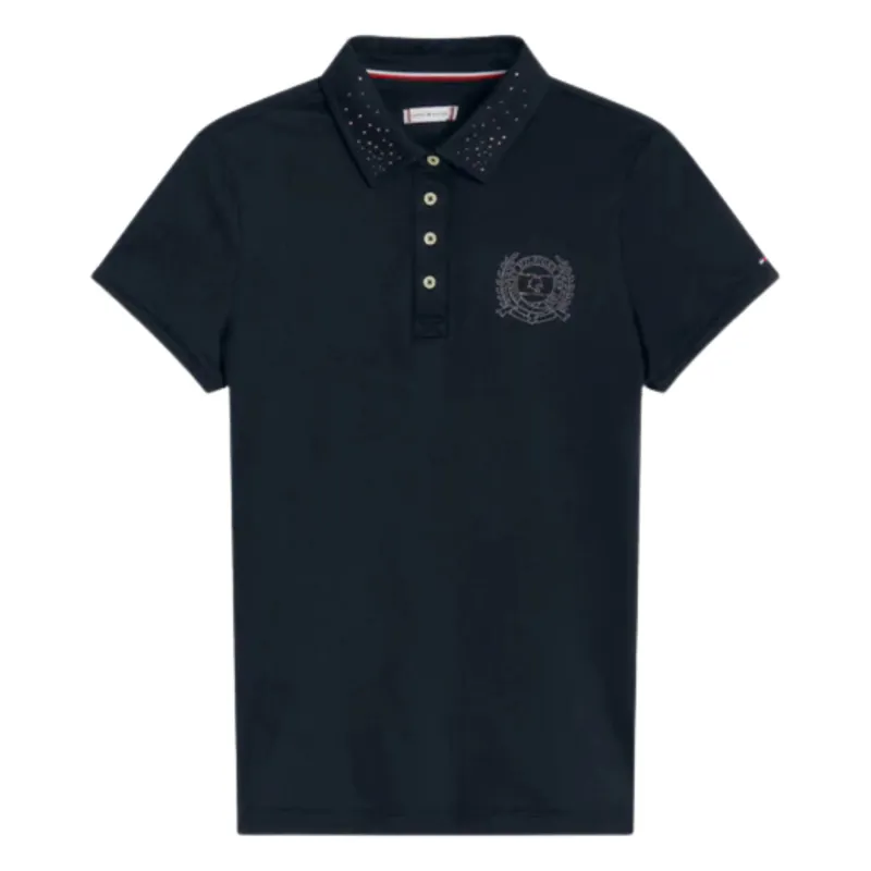 Tommy Hilfiger Rhinestone Performance Polo Shirt - Black