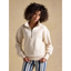 Joules Ladies Racquet Embroidered Quarter Zip Sweatshirt - Oatmeal