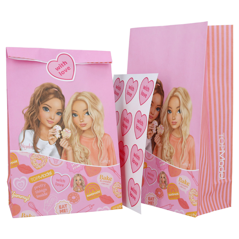 TOPModel Paper Bags Incl. Stickers Bake and Create - Set of 12-1