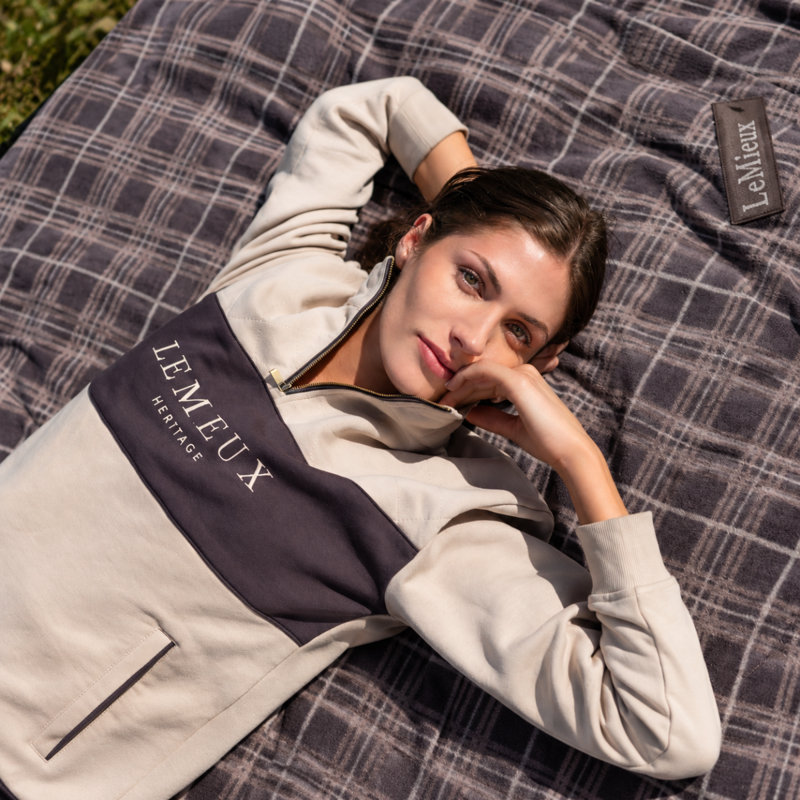 LeMieux Heritage Quarter Zip Sweat - Stone-7