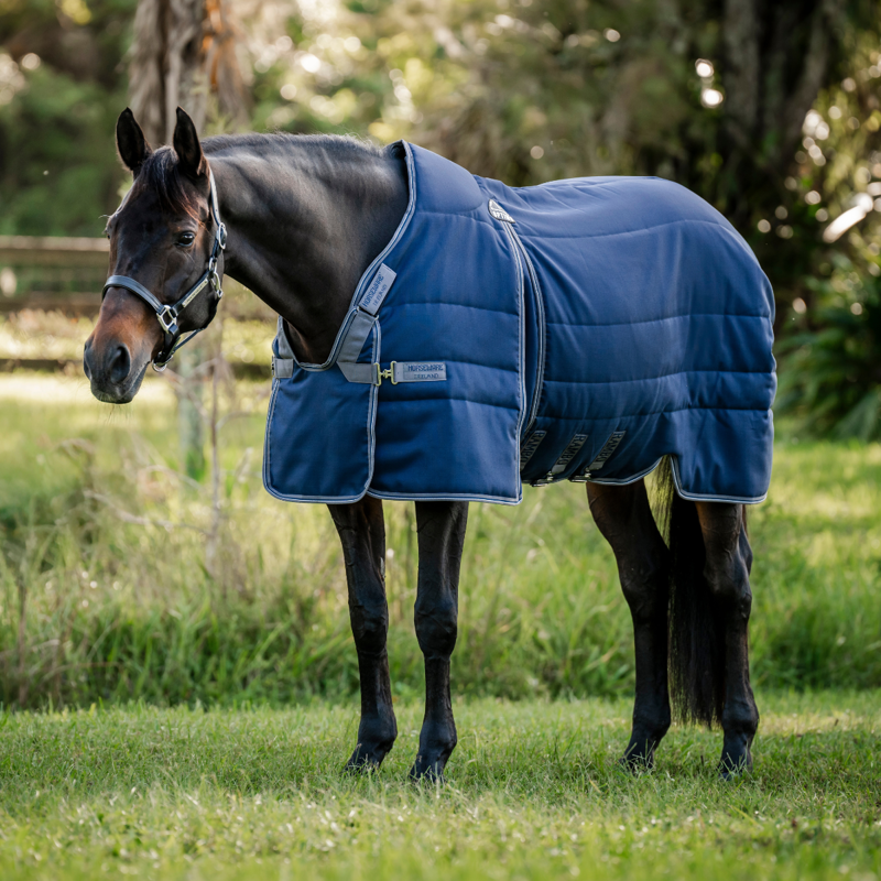 Horseware Rambo 400g Optimo Stable Rug - Navy/Thunderstorm Grey Silver