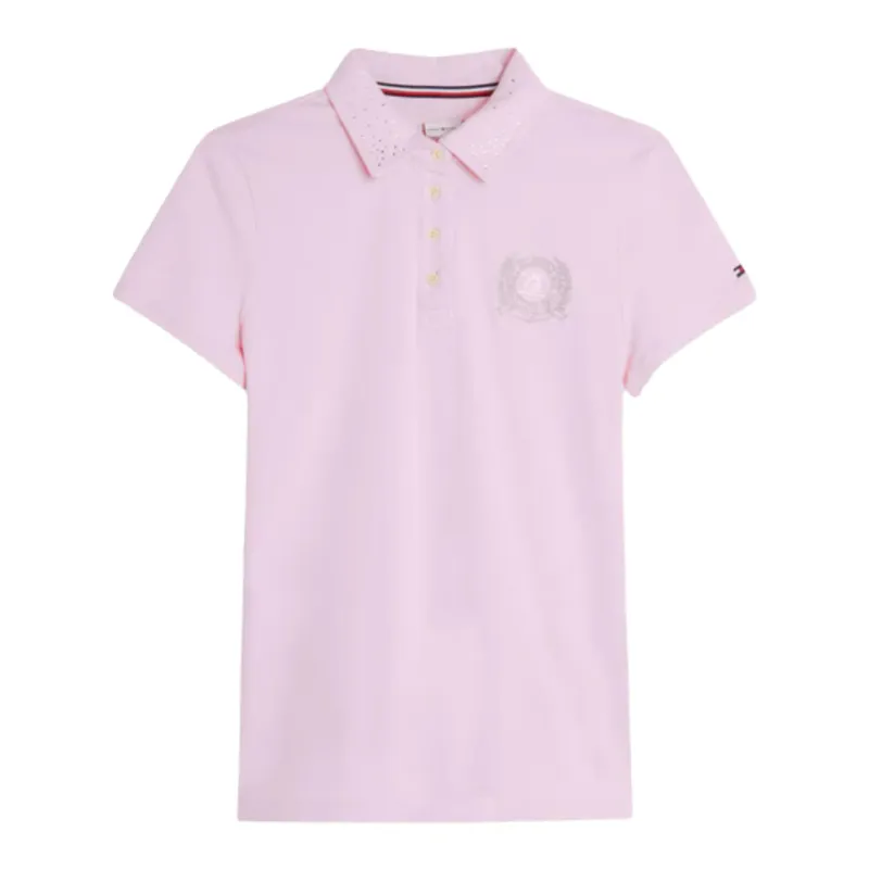 Tommy Hilfiger Rhinestone Performance Polo Shirt - Classic Pink