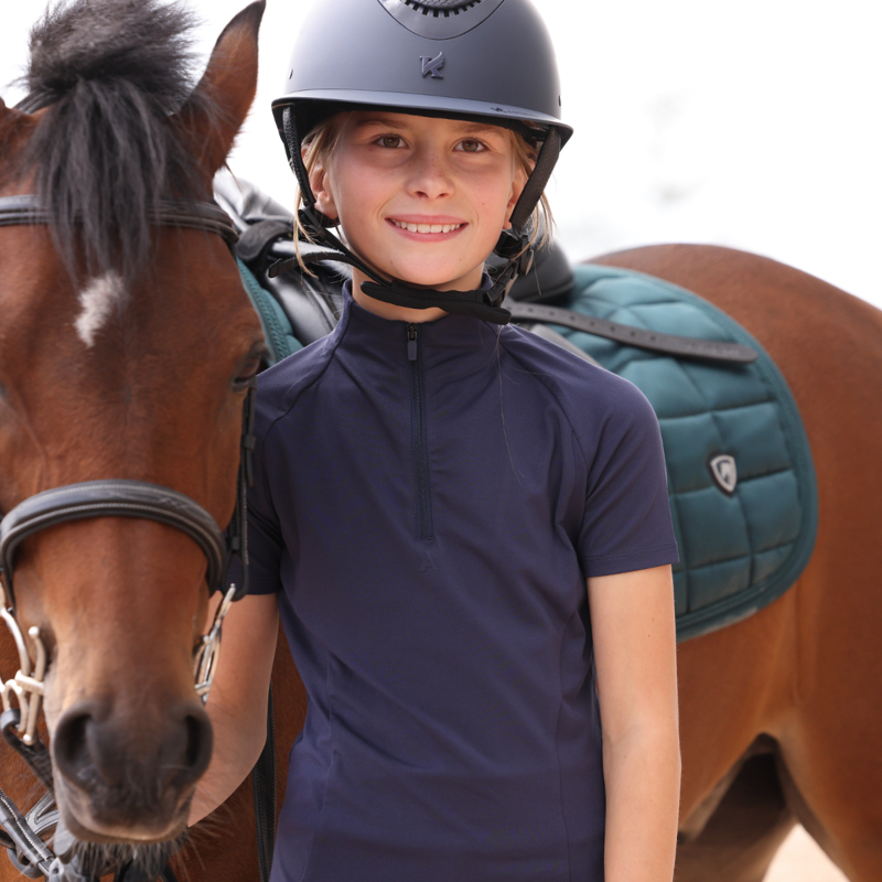 Aubrion Young Rider React Short Sleeve Base Layer -  Midnight-5