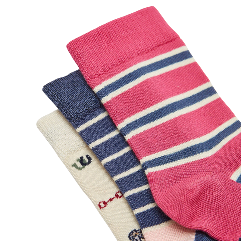 Joules Junior Neat Feet 3 Pack Socks - Horse-2