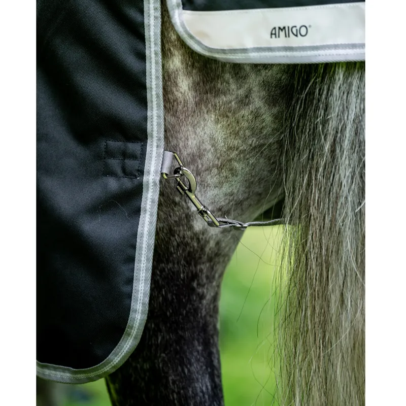Horseware Amigo Bravo 12 Plus Lite 0g Turnout Rug -  Black/Titanium Grey Silver-5