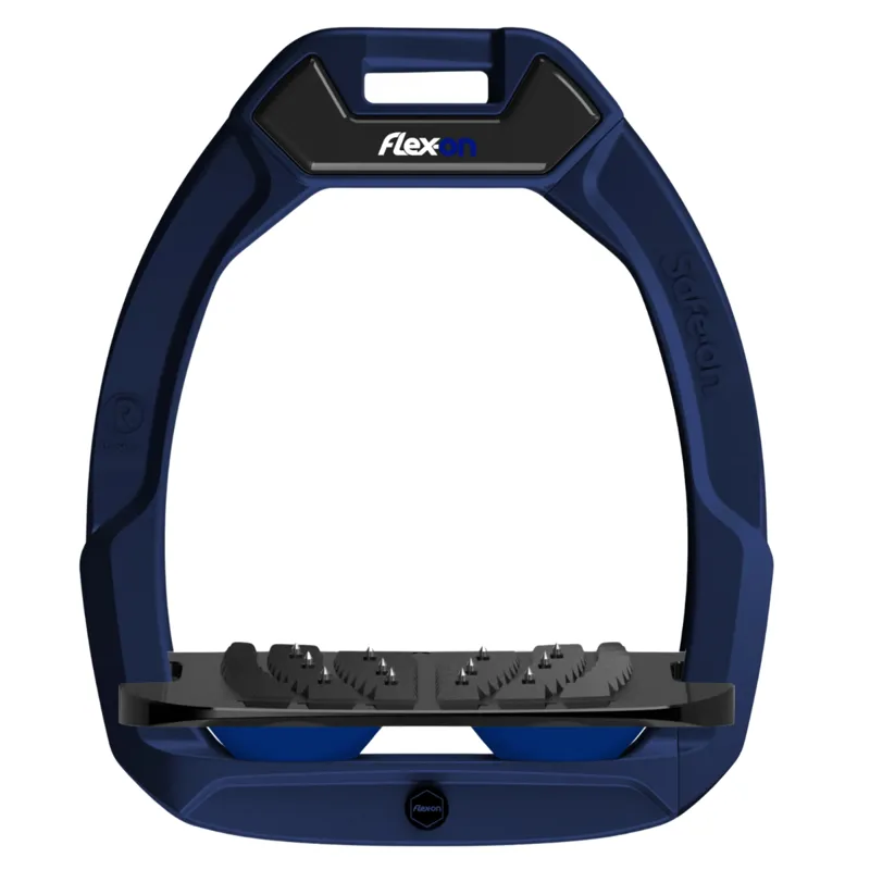 Flex-On Safe-On Inclined Ultra-Grip Stirrups - Navy Blue/Black/Navy Blue