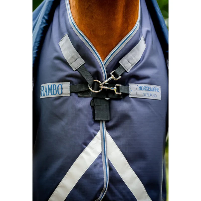 Horseware Rambo Duo Force 2.0 - 100g Outer + 100g + 300g Liner - Navy/Thunderstorm Grey/Silver-4