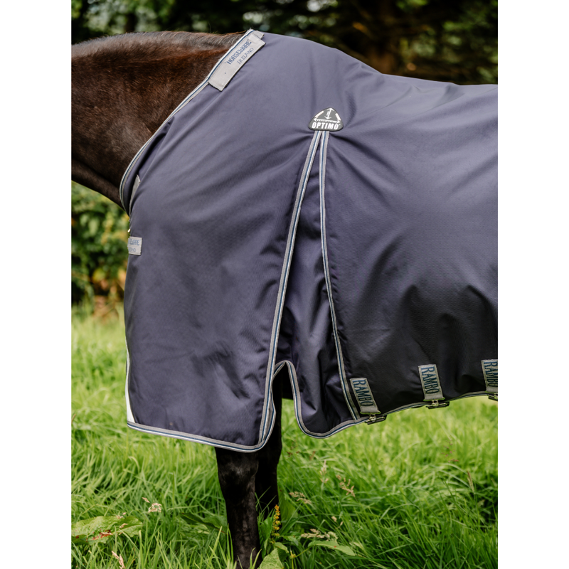 Horseware Rambo Optimo Original 0g Turnout Outer Only - Navy/Thunderstorm Grey/Silver-3