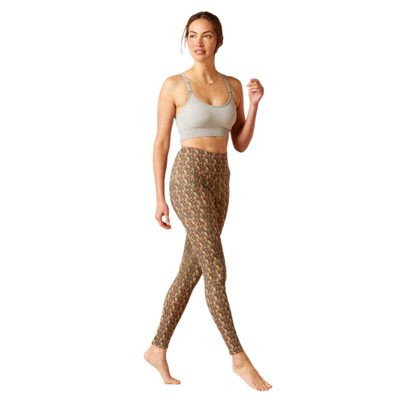 Ariat Women's EOS Print Full Seat Tights - Canteen Floral-1