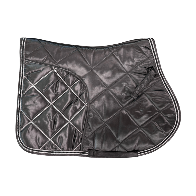 Eskadron Platinum Satin Sequin Saddlecloth - Black