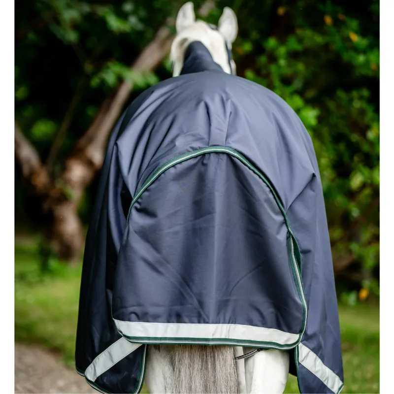 Horseware Rambo Wug Lite 0g Turnout - Navy/Hunter Green/Silver-2