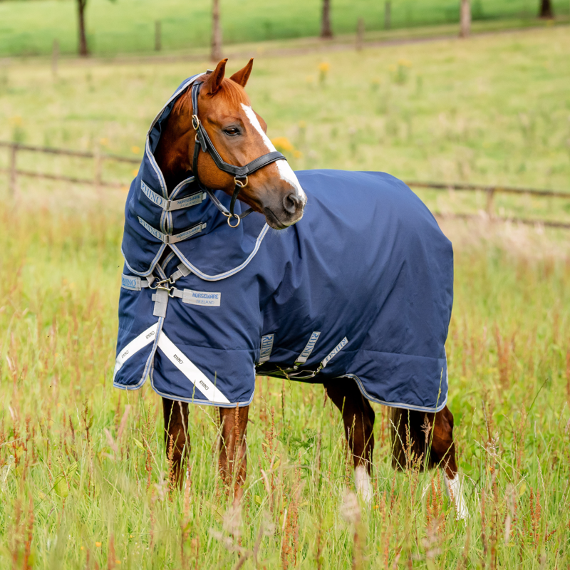 Horseware Rhino 450g Heavy Plus VL Turnout Rug  - Navy/Titanium Grey Classic Blue-5