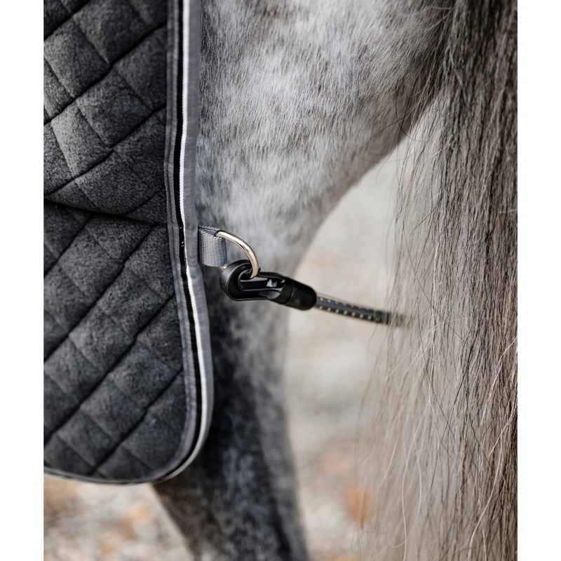 Horseware Thermal Cooler Rug - Black/Thunderstorm Grey Silver-3
