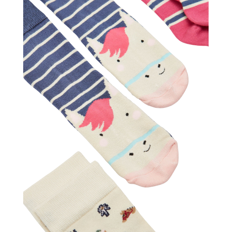 Joules Junior Neat Feet 3 Pack Socks - Horse-1