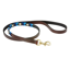 WeatherBeeta Polo Leather Dog Lead -  Cowdray Brown/Blue/Blue