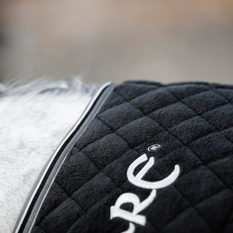 Horseware Thermal Cooler Rug - Black/Thunderstorm Grey Silver-4
