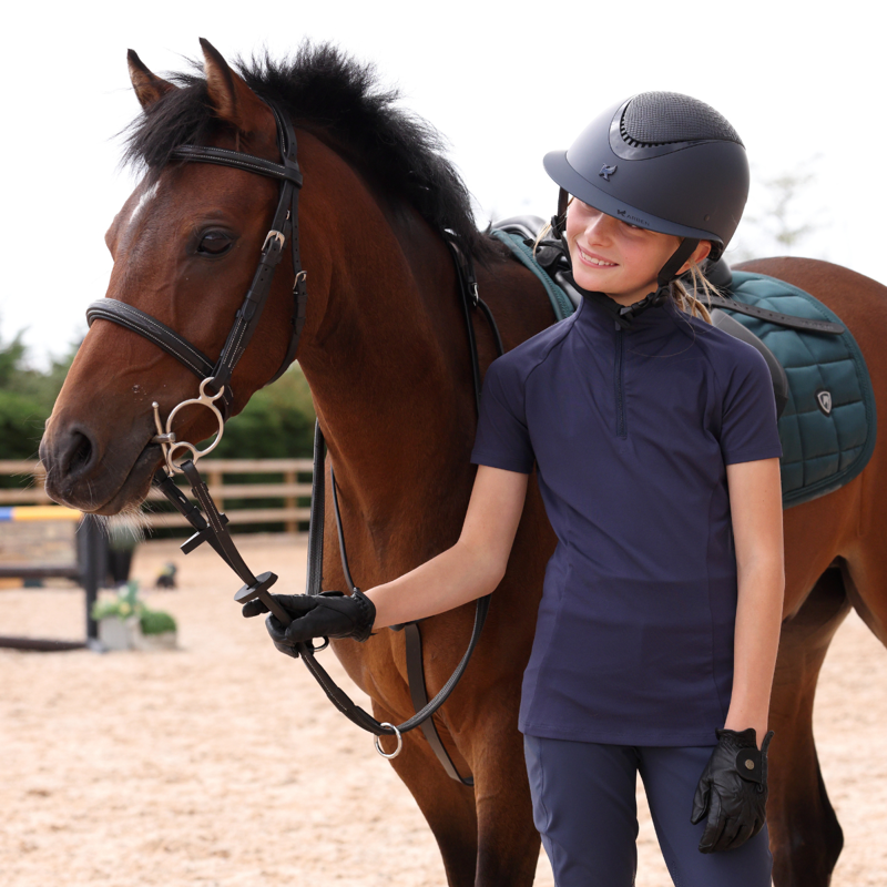 Aubrion Young Rider React Short Sleeve Base Layer -  Midnight-3