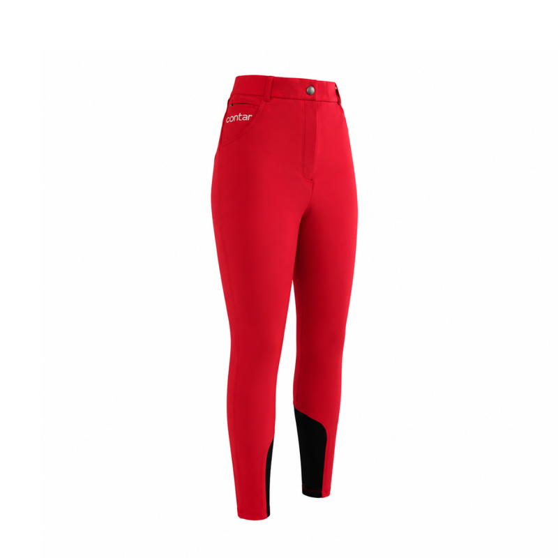 Montar Full Skin Star Silicone Patch Seat Breeches - Red