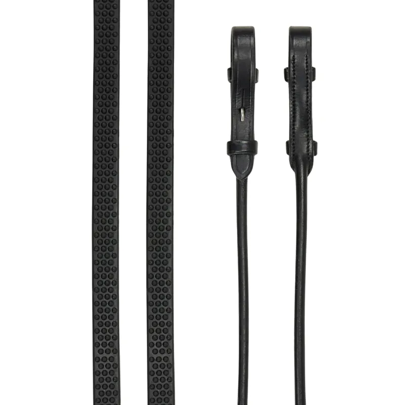 LeMieux Rolled Reins - Black/Silver