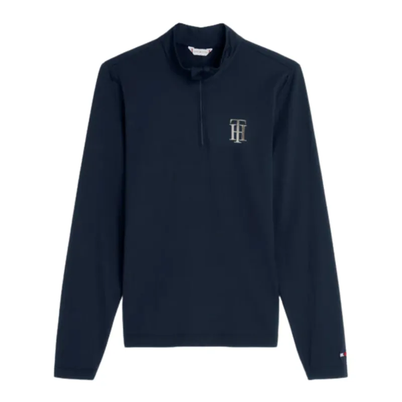Tommy Hilfiger Performance Half Zip Long Sleeve T-Shirt - Desert Sky
