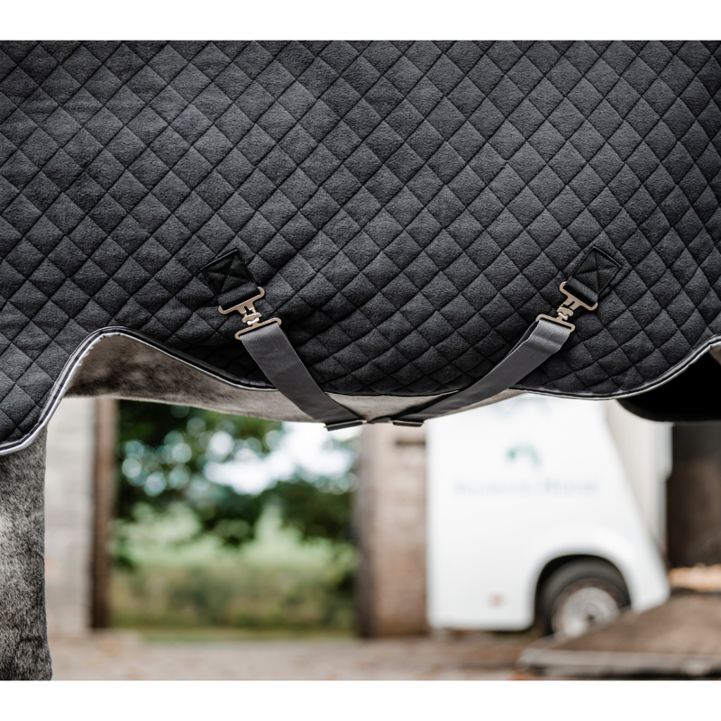 Horseware Thermal Cooler Rug - Black/Thunderstorm Grey Silver-2