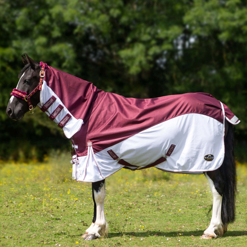 Gallop Trojan Xtra Duraproof Hybrid Combo Fly Rug - Burgundy/White