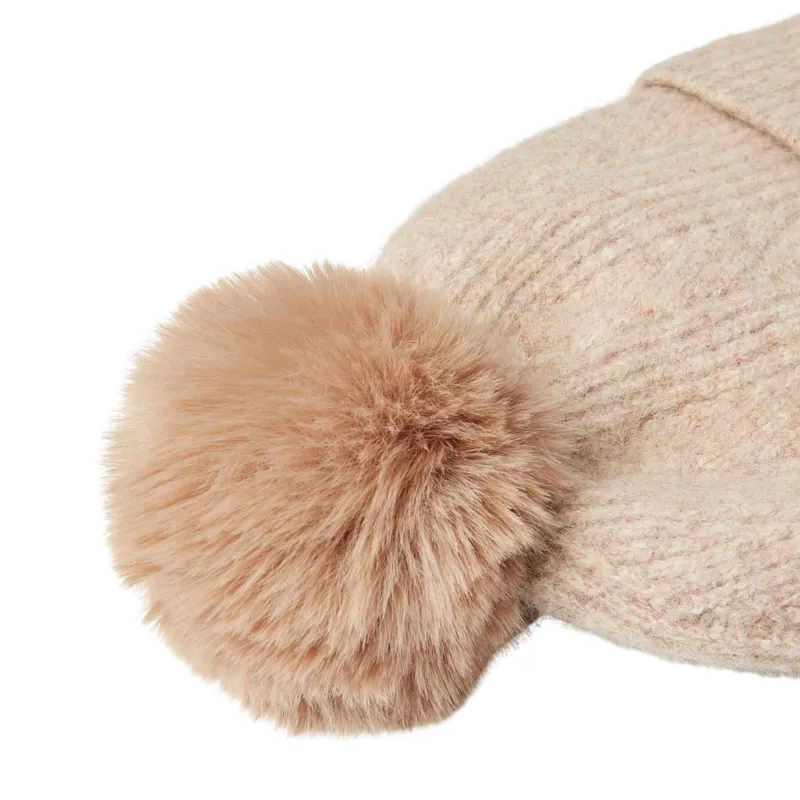 Joules Ladies Effie Knitted Bobble Hat - Camel-3
