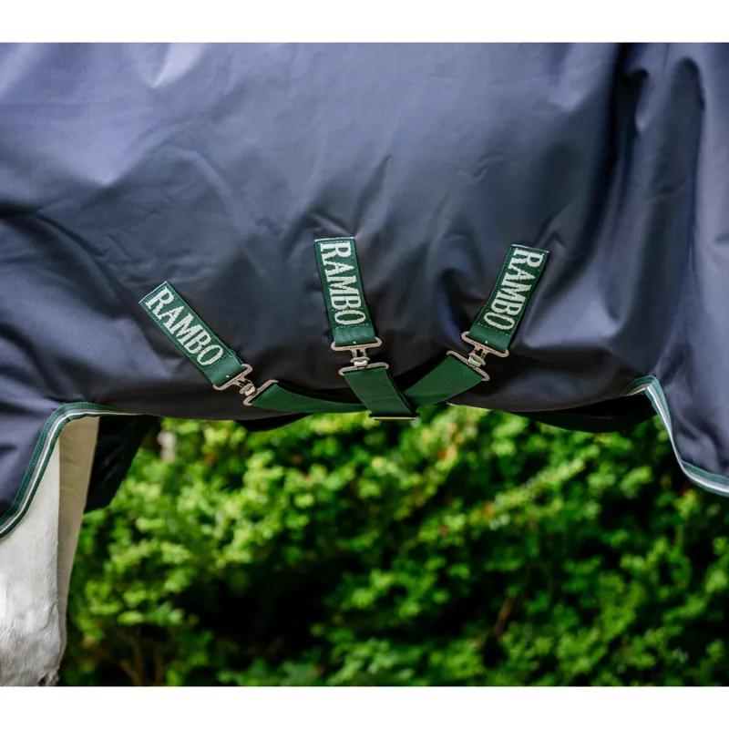 Horseware Rambo Wug Medium 200g Turnout Rug - Navy/Hunter Green/Silver-4