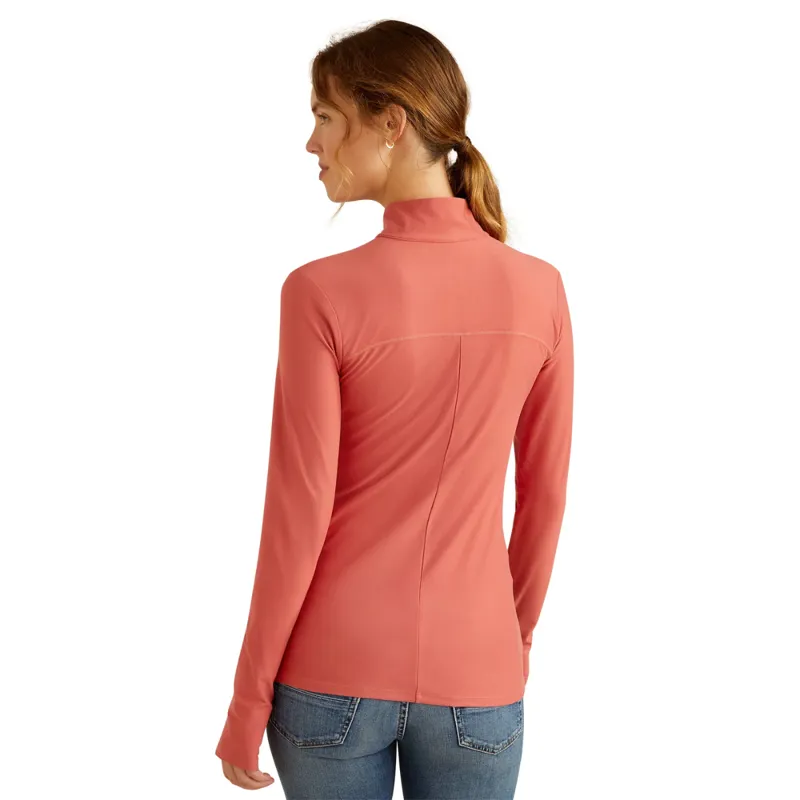 Ariat Women's Lowell 3.0 1/4 Zip Base Layer - Dusty Cedar-1