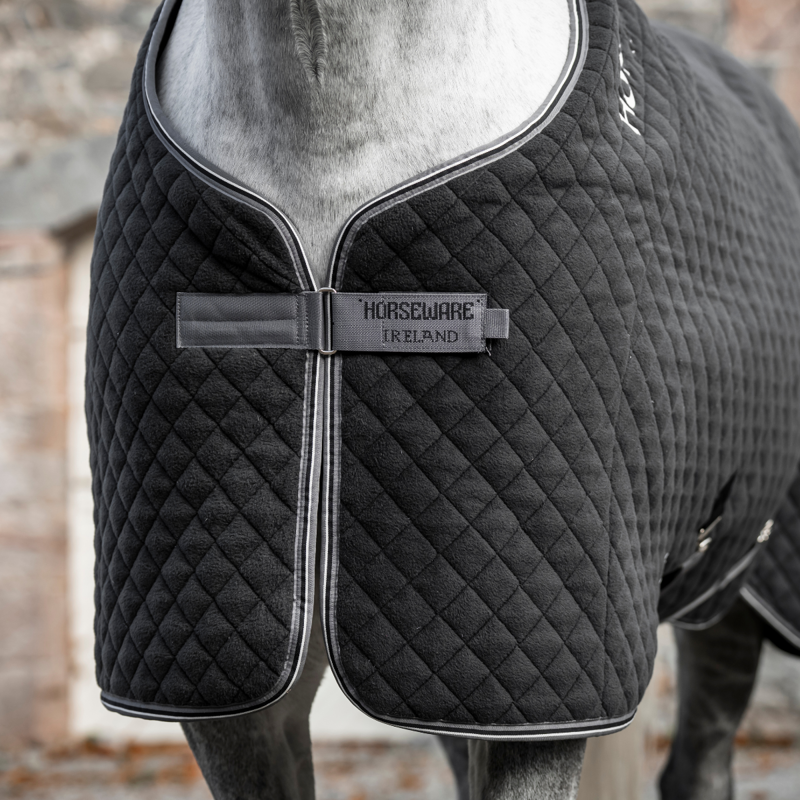 Horseware Thermal Cooler Rug - Black/Thunderstorm Grey Silver-1